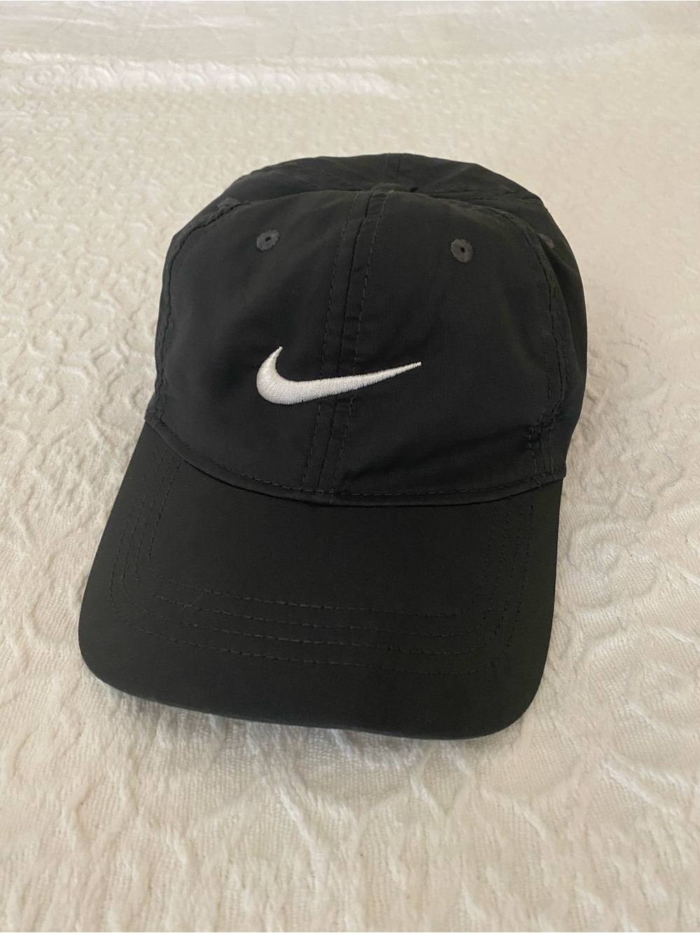 Nike Black Dri-Fit Child Baseball Cap with White Swoosh
